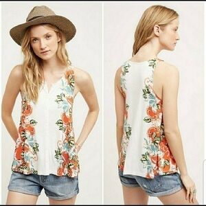Anthropologie Akemi & Kin Gardenia Floral Tank Top